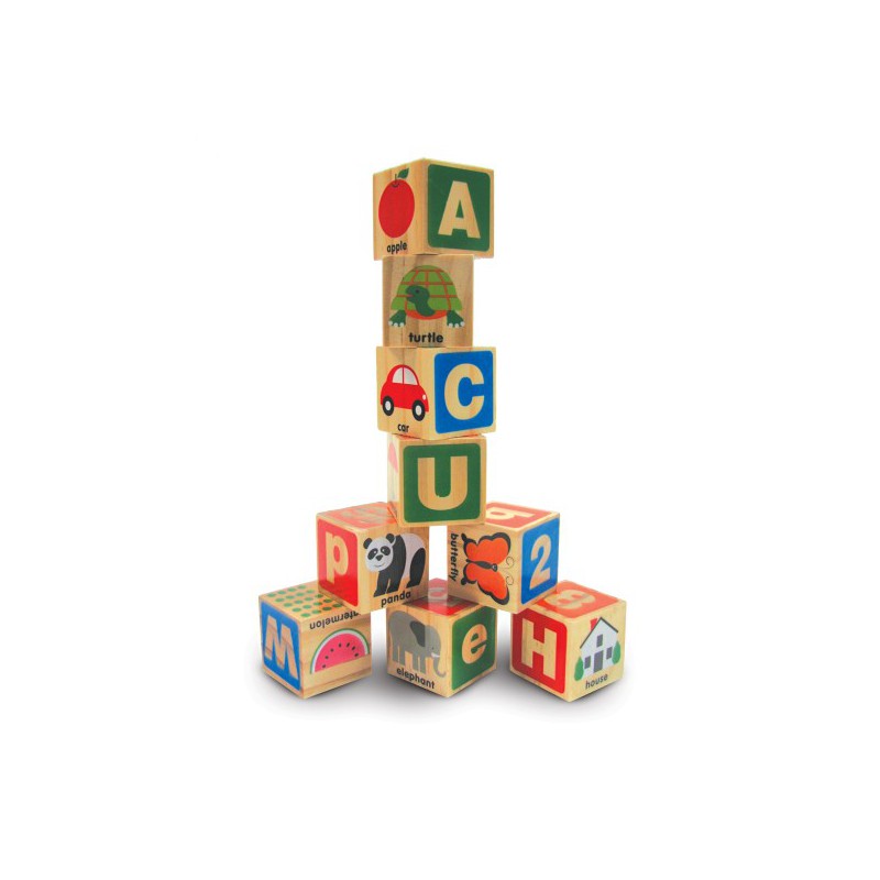 Cuburi din lemn, Alfabetul, MD2253, Melissa&Doug
